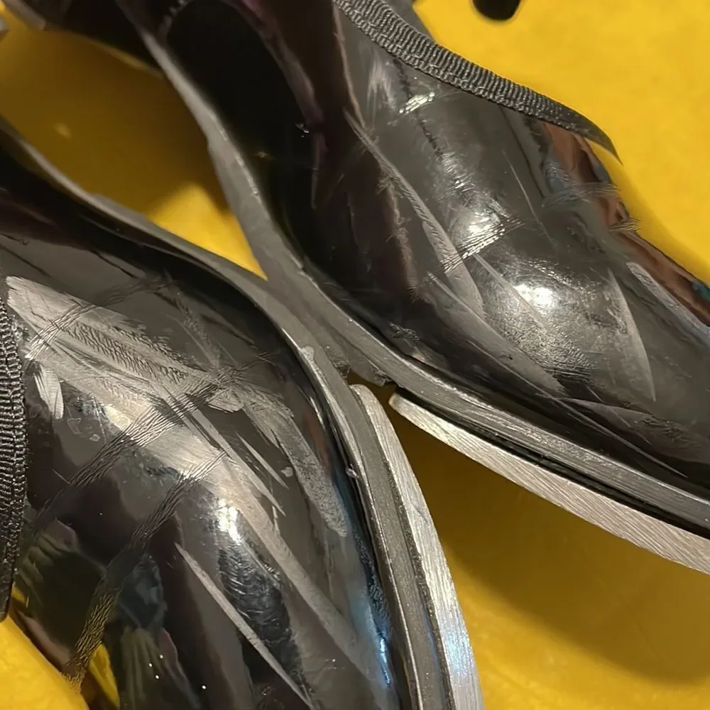 Balera Girls Black Patent Leather Tap Dance Shoes Size 4.5